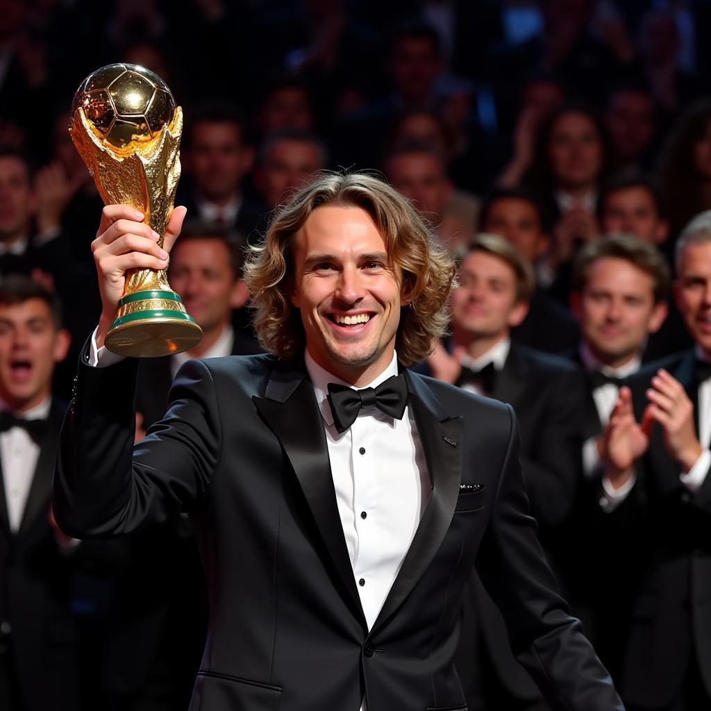 Luka Modrić accepting the award