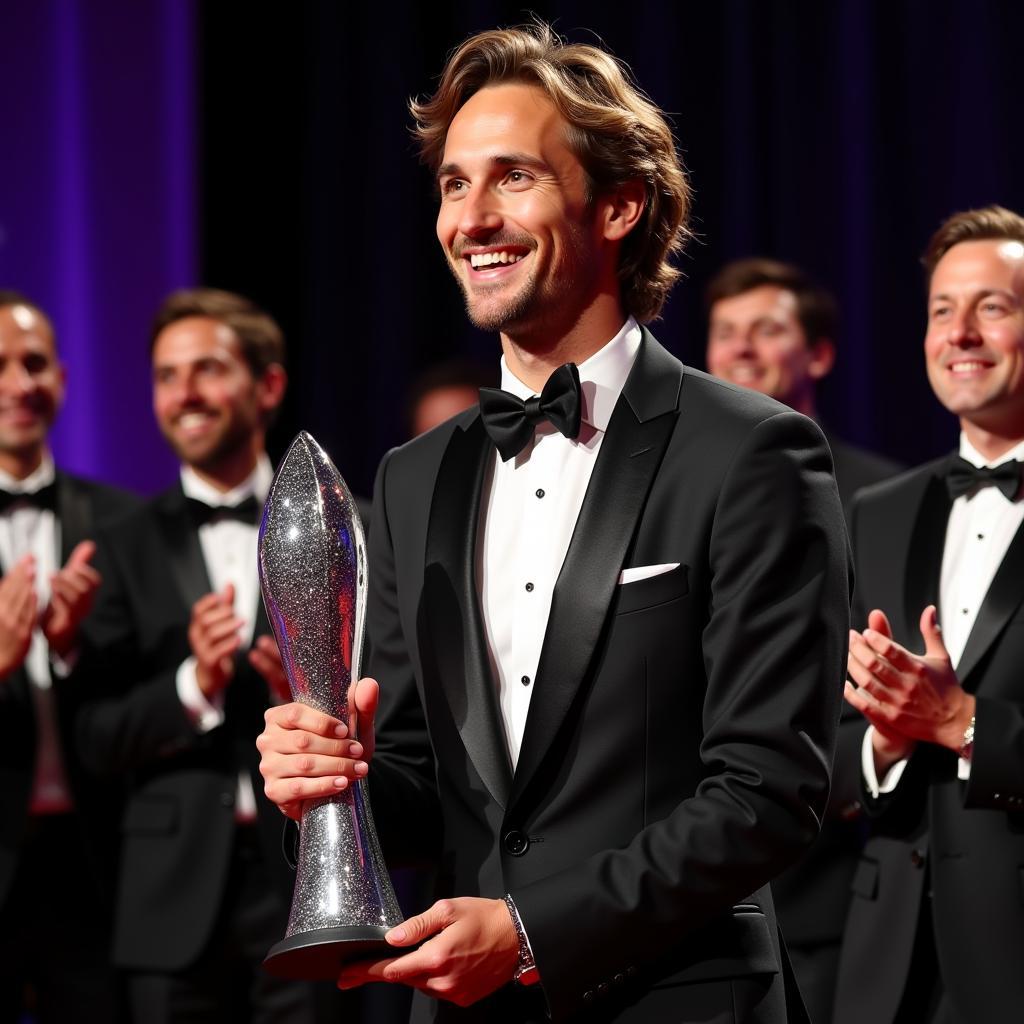 Luka Modrić Receiving Award