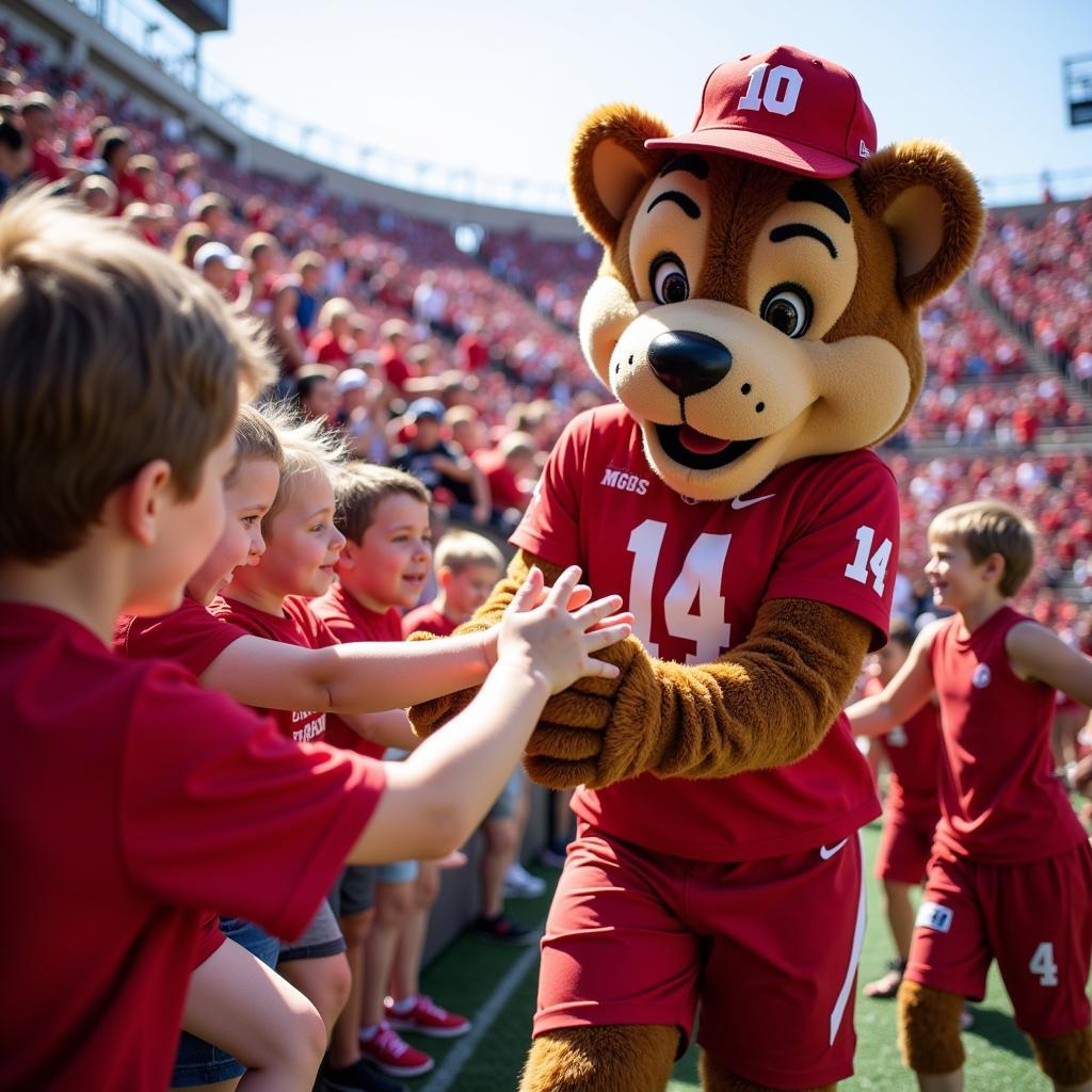 Mascot Interacting with Children