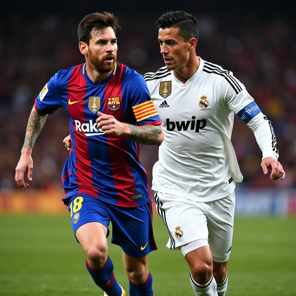 Lionel Messi and Cristiano Ronaldo, two modern-day legends battling for supremacy