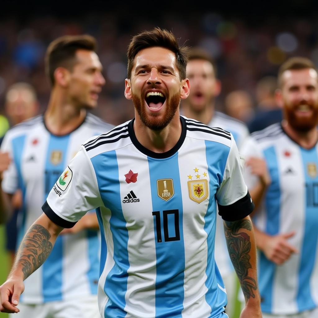 Messi Celebrating Goal Argentina