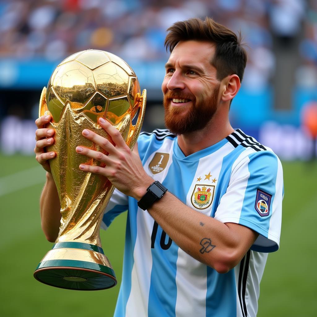 Messi nâng cúp vô địch Copa America 2021