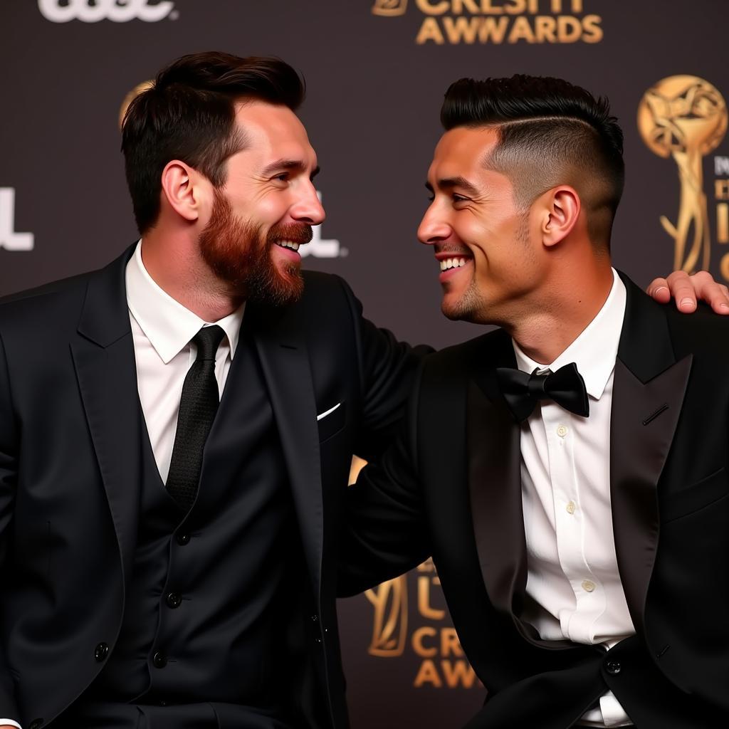 Messi and Ronaldo at the Best Player Awards