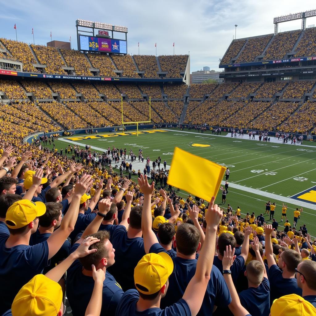 Michigan Football Fans Celebrating