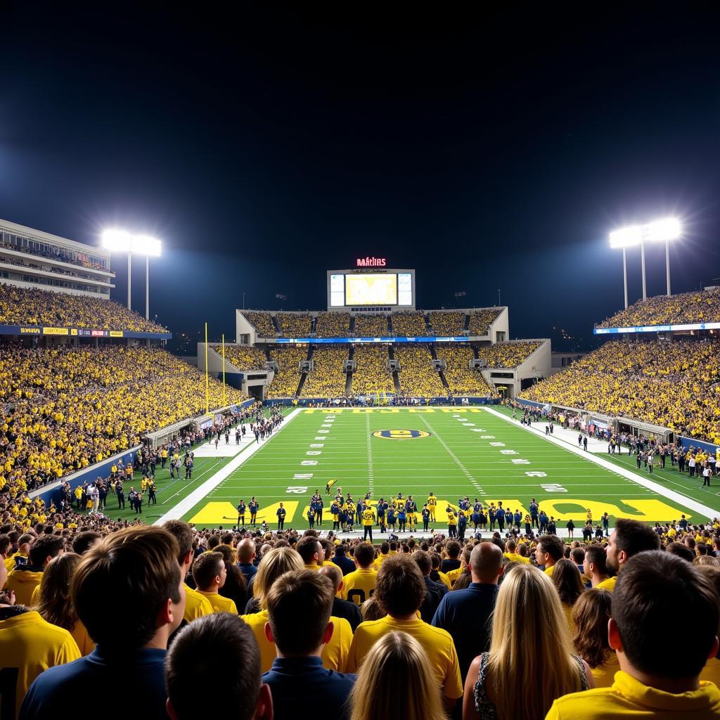 Michigan Wolverines Football Game in Action