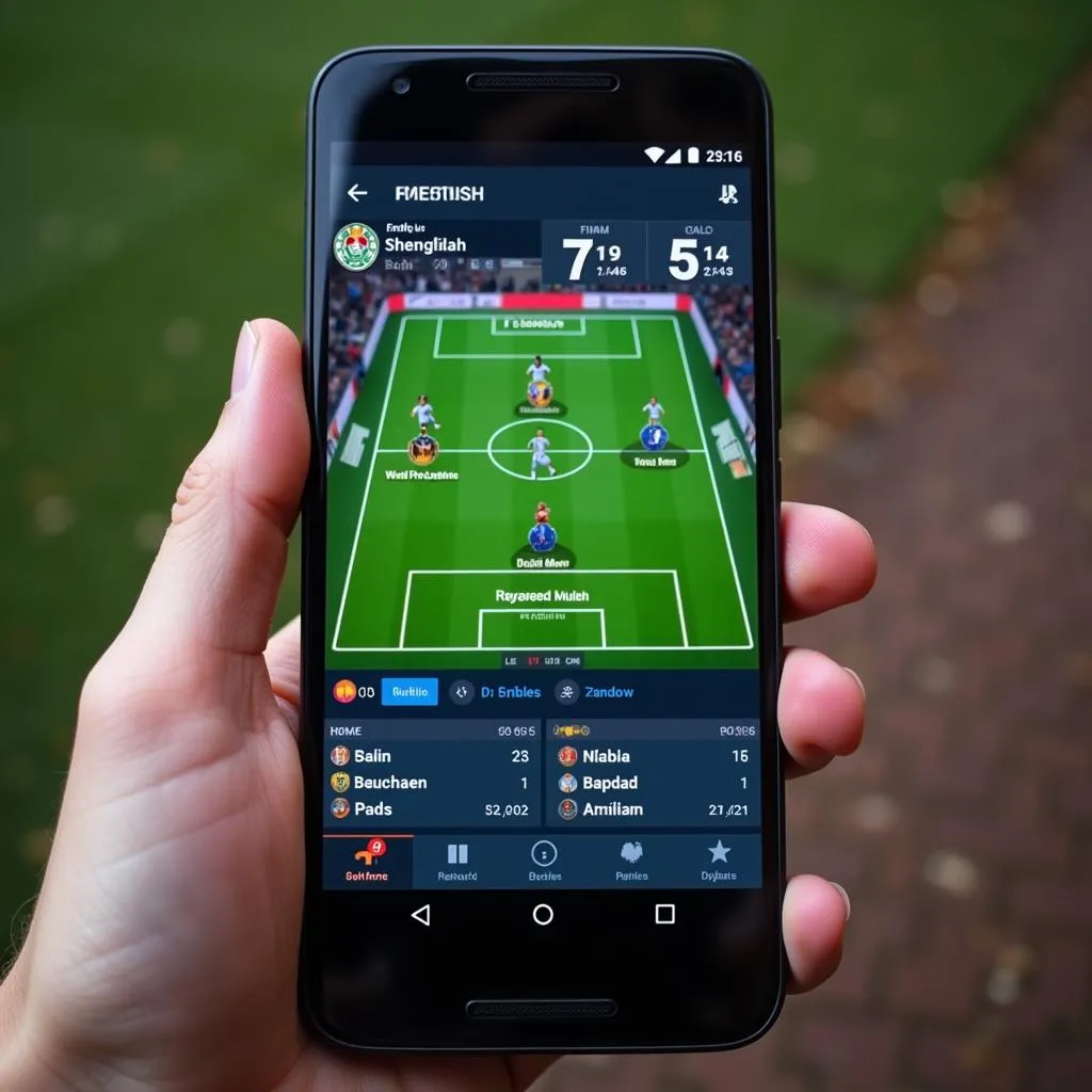 Football Live Score App on Smartphone Screen