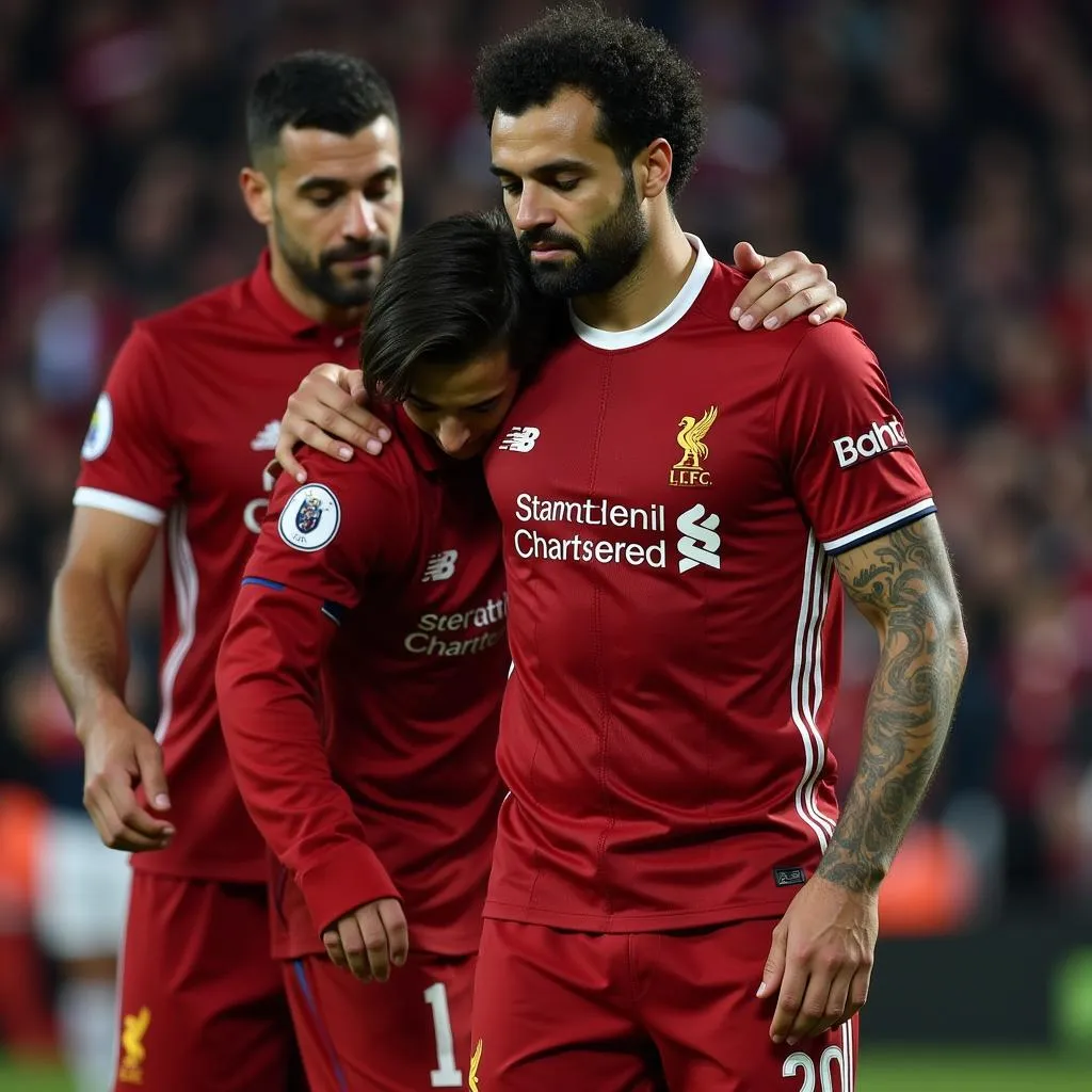 Mohamed Salah rời sân vì chấn thương trong trận chung kết Champions League