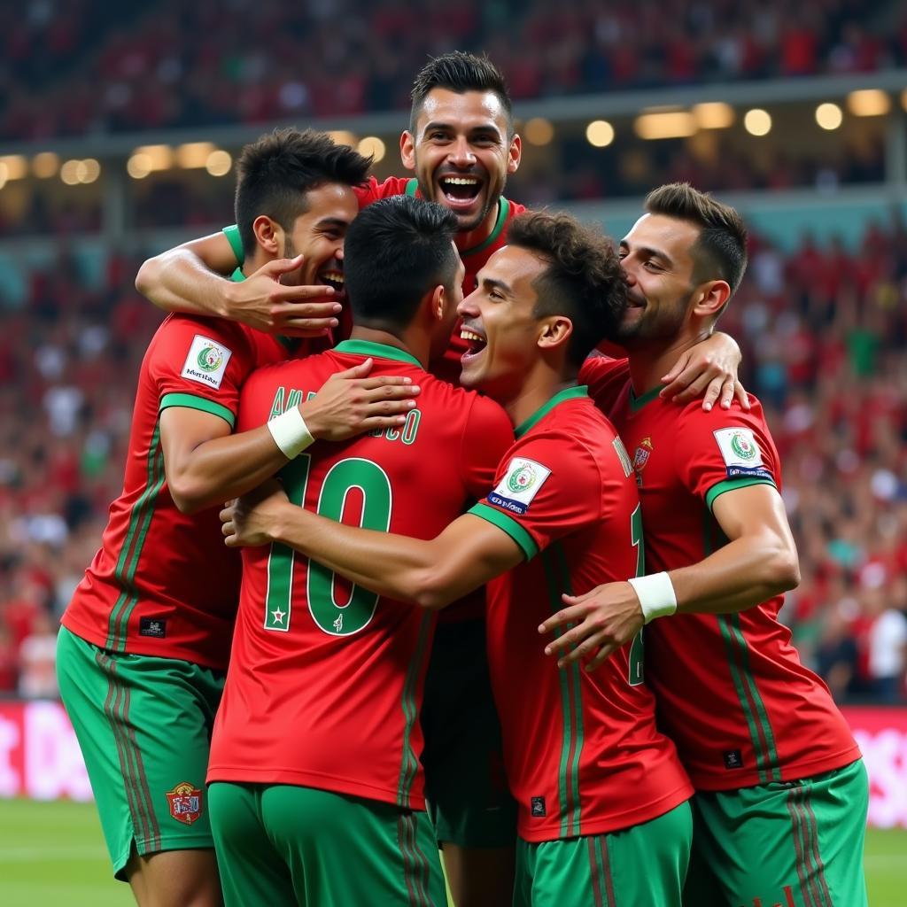 Morocco Team Celebrating