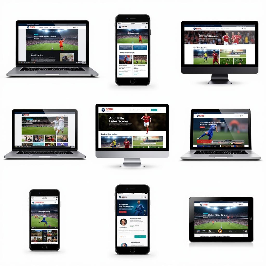 Multiple Devices Displaying Football Live Scores