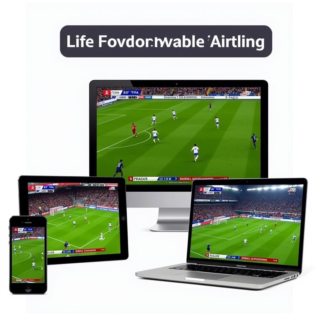 Different devices displaying live football matches