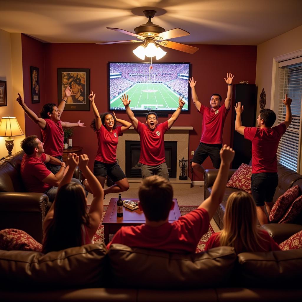 NC State Football Fans Celebrating a Touchdown