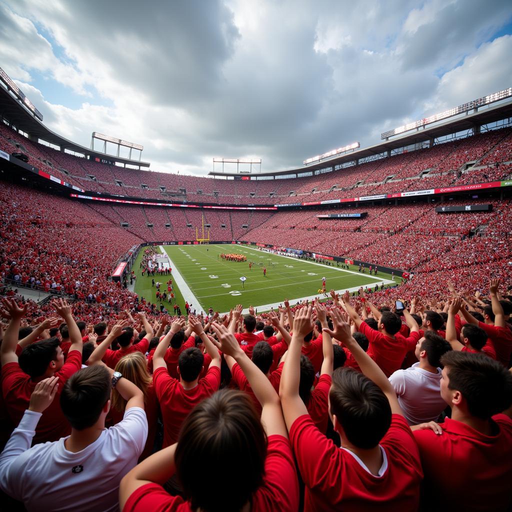 NCAA Football Fans Celebrating