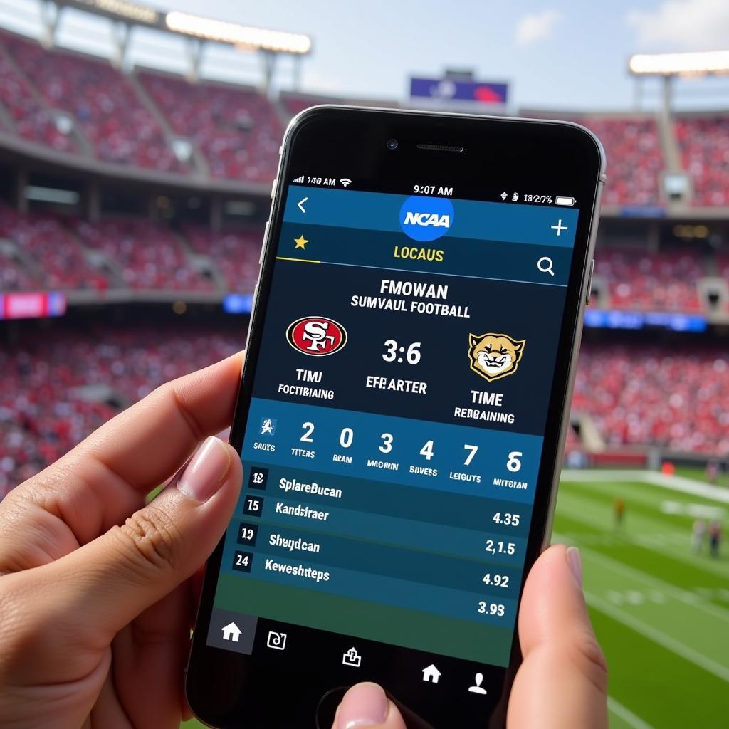 NCAA Football Live Scoreboard on Mobile