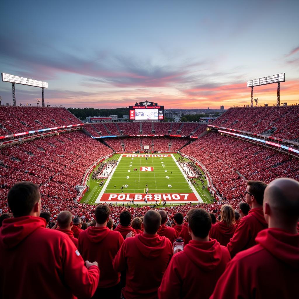 Nebraska Football Fans Celebrating