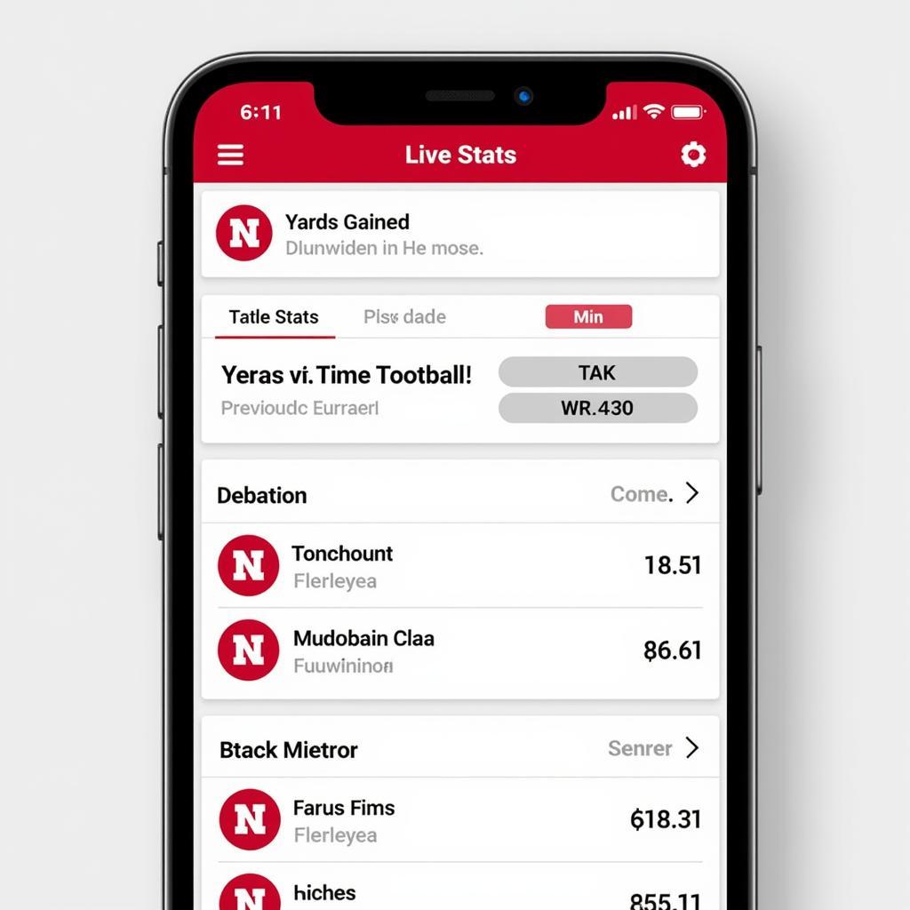 Xem trực tiếp Nebraska Football Live Stats trên điện thoại