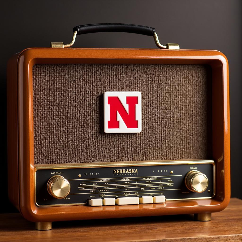 Vintage radio with Nebraska Cornhuskers logo