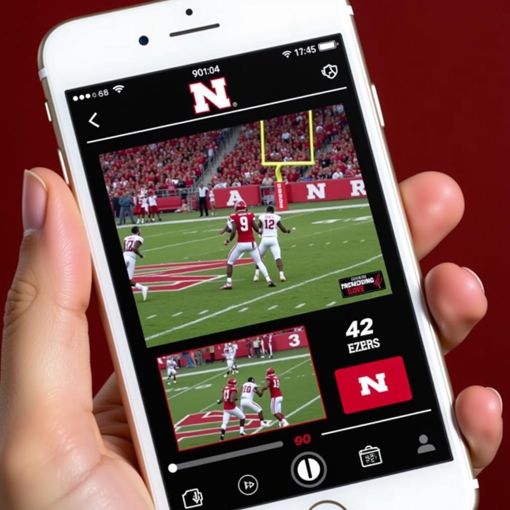 Smartphone streaming live Nebraska football radio