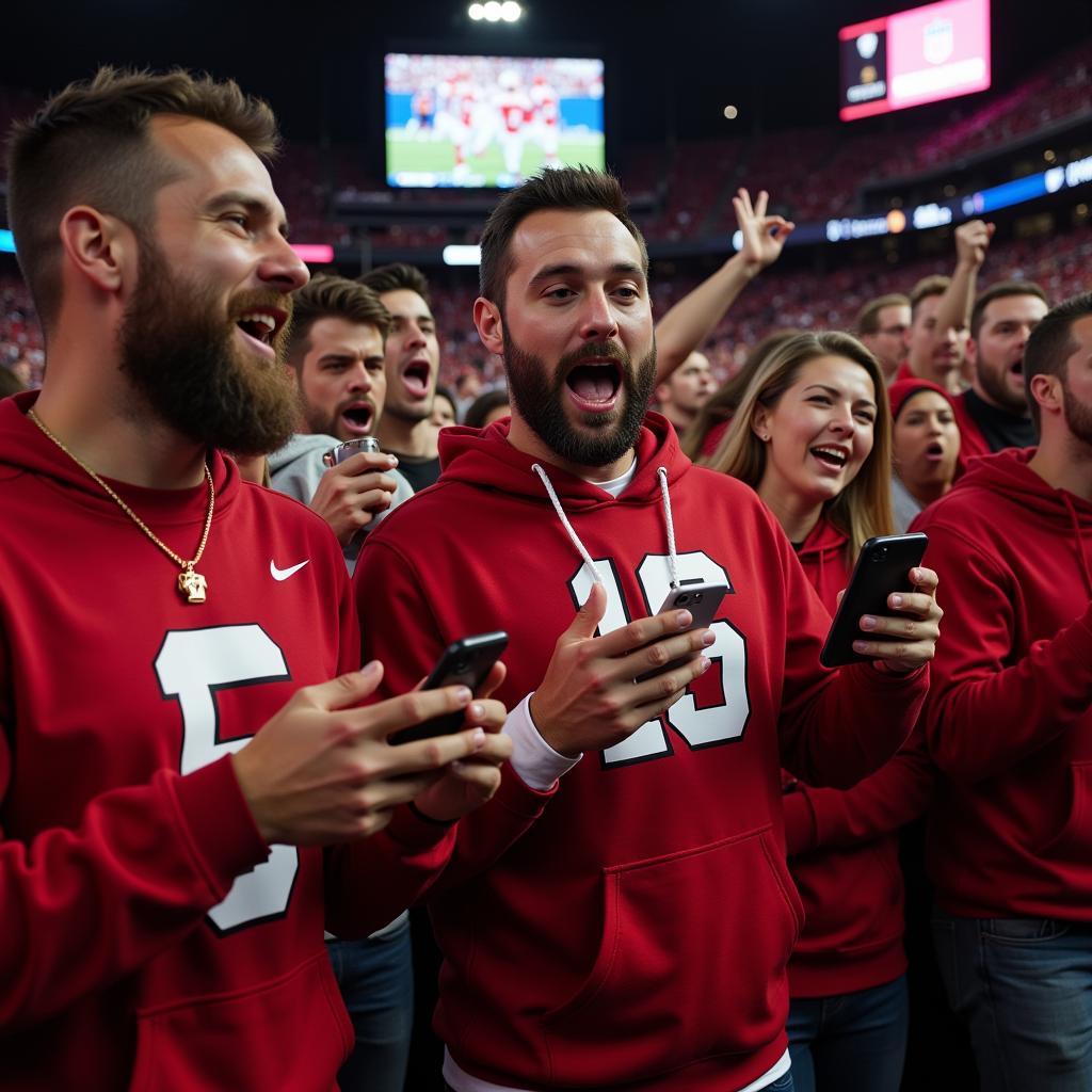 Nebraska Husker Football Fans Checking Live Scores