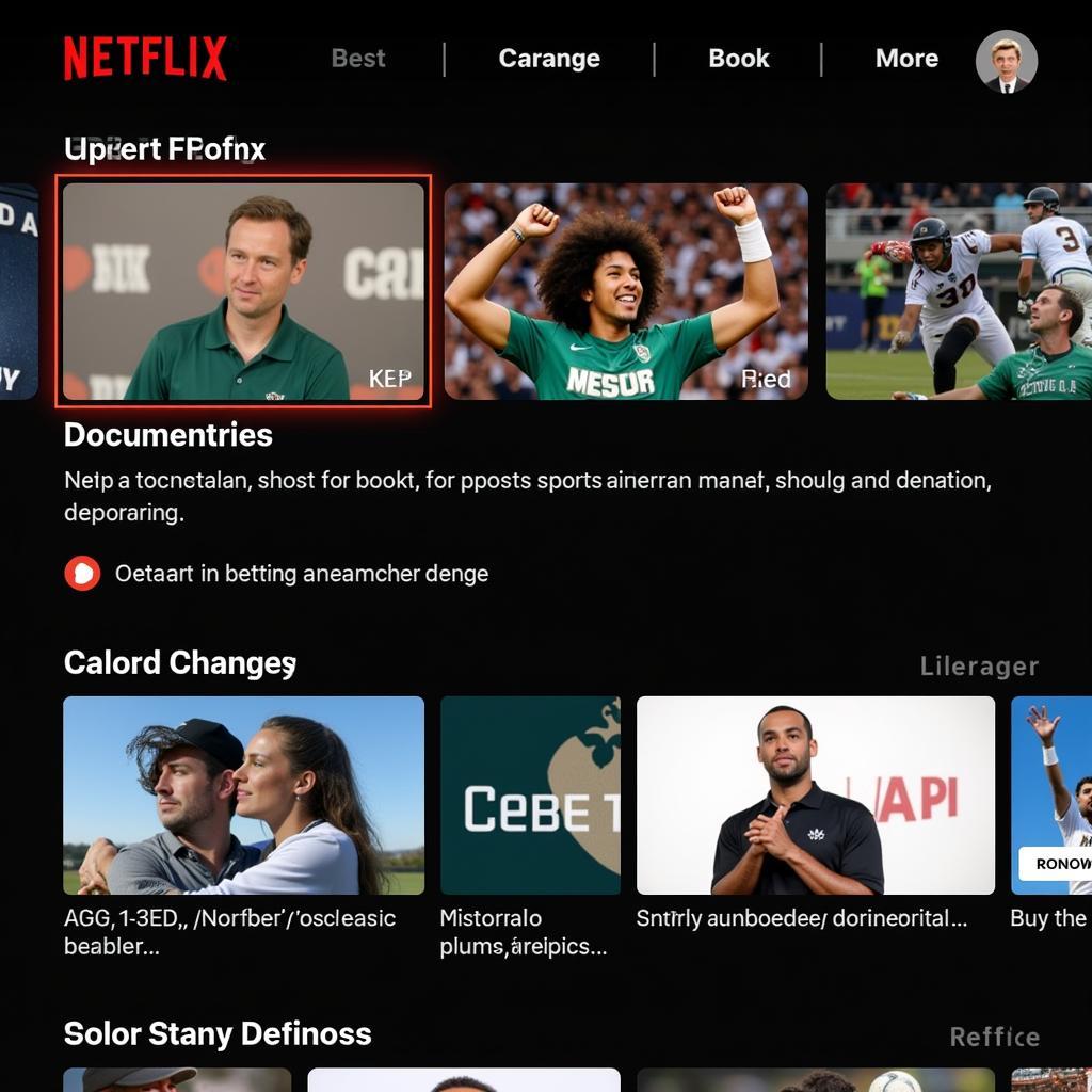 Netflix Interface Sports Section