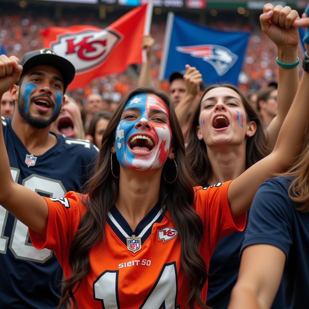 NFL fans celebrating a touchdown