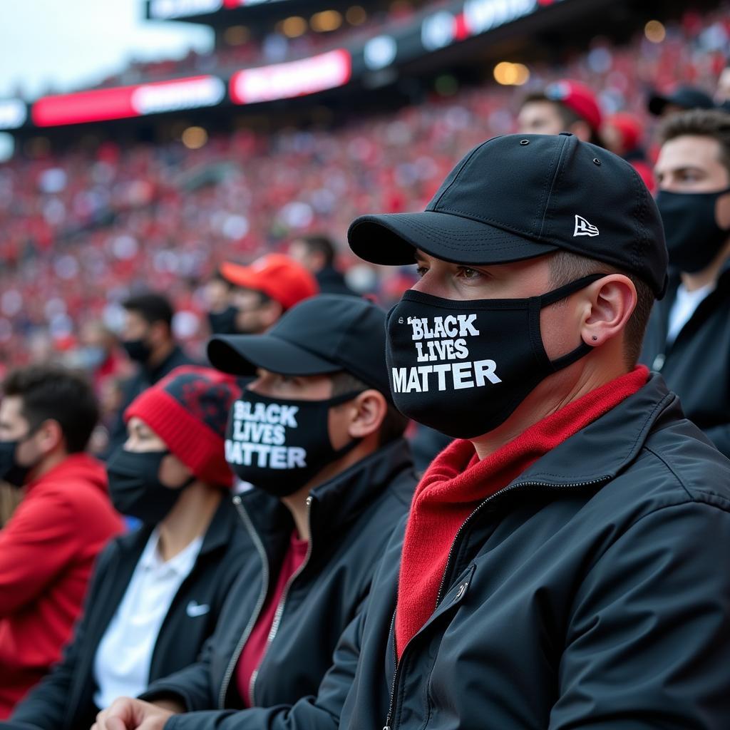 Người hâm mộ đeo khẩu trang Black Lives Matter