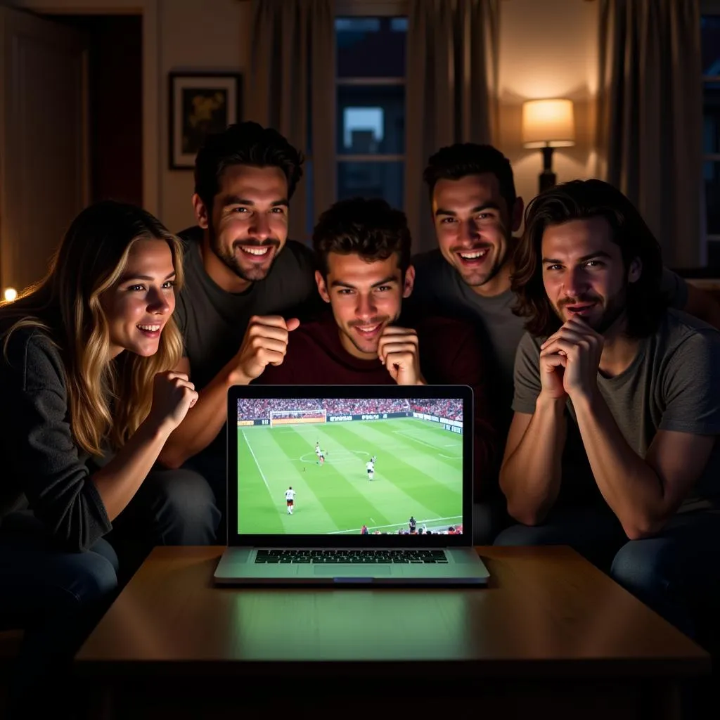 Football Fans Watching Online Stream