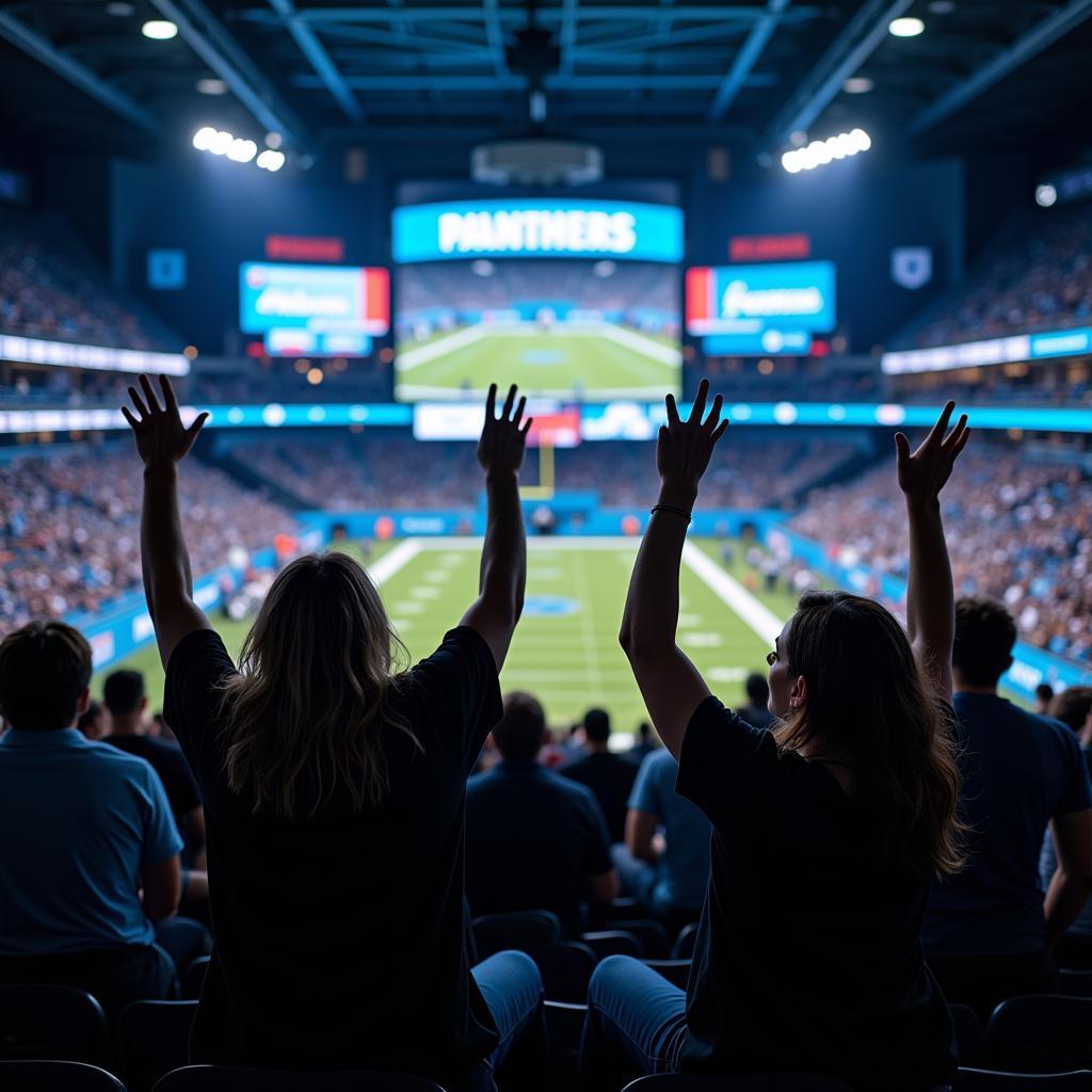 Người hâm mộ theo dõi trận đấu của Carolina Panthers