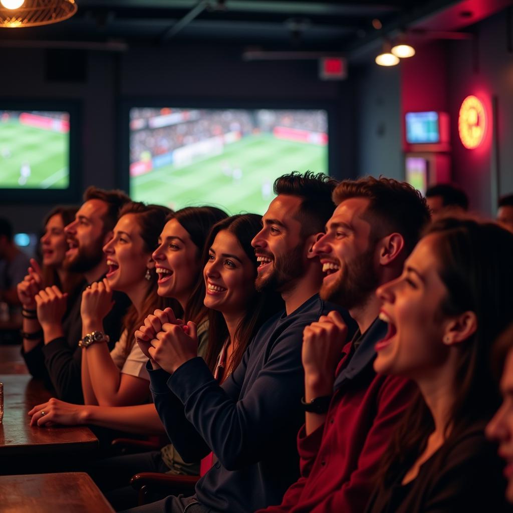 Football Fans Watching Live Match