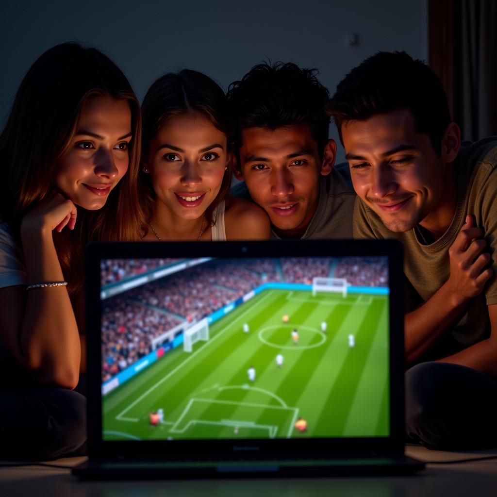 Fans watching live football online