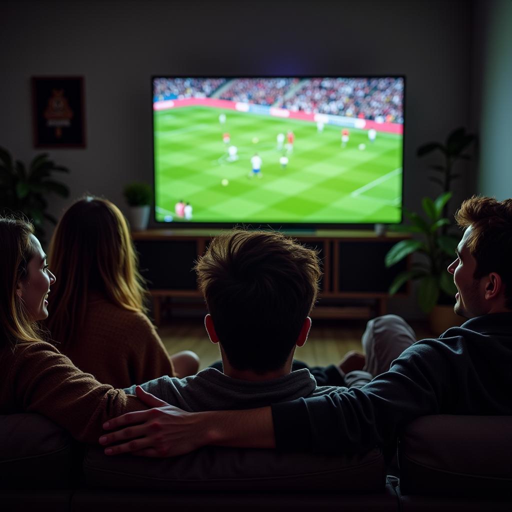 Group of Friends Watching Football