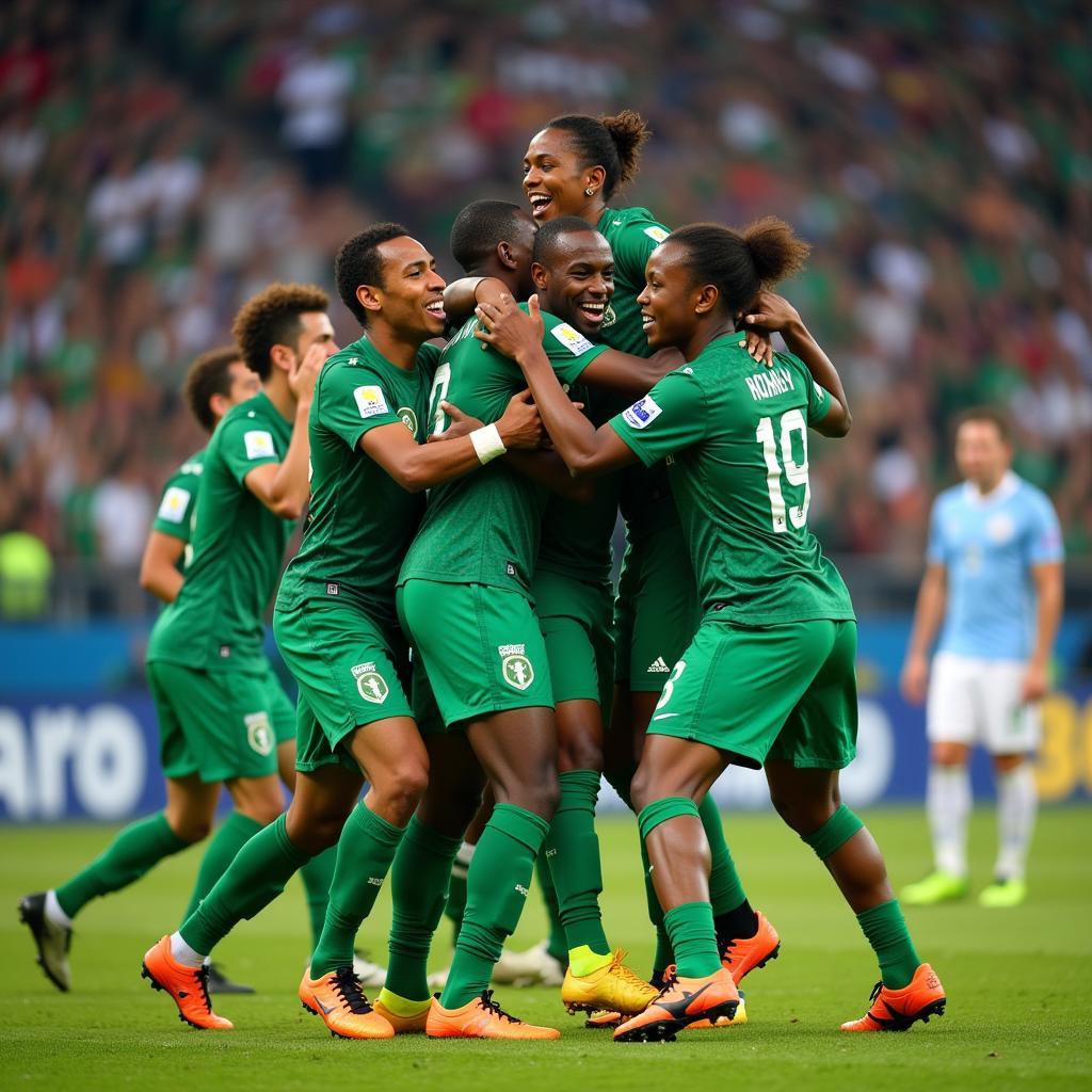 Nigerian Players Celebrate