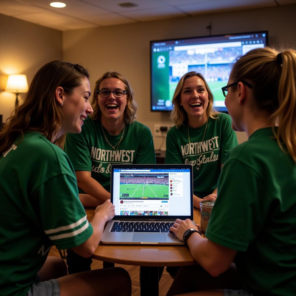 Northwest Missouri State football fans watching Facebook Live