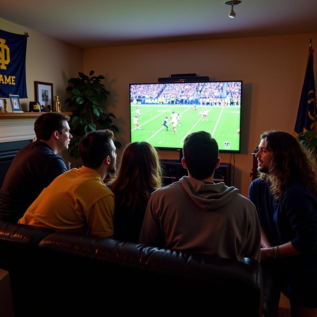 Notre Dame Football Fans Watching Game