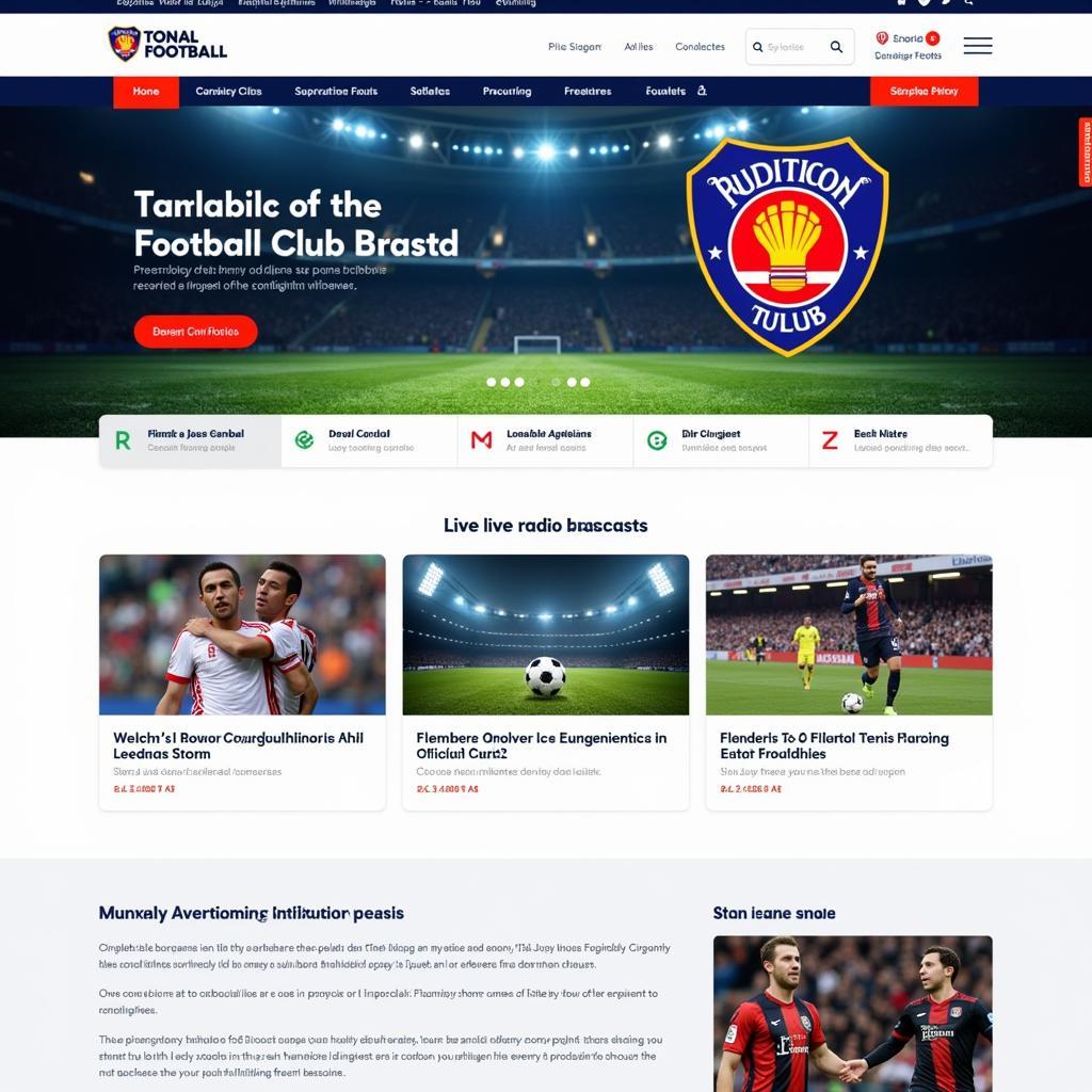 Football club website with live radio broadcast