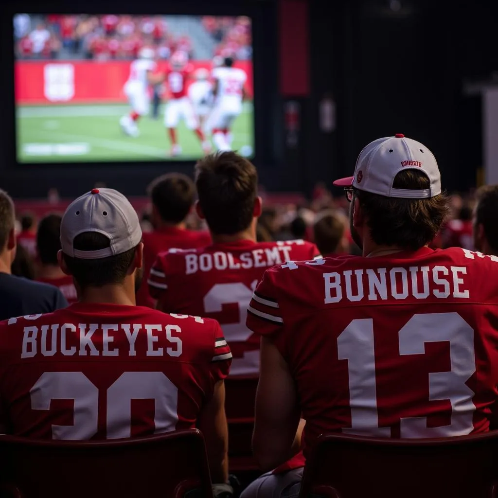 Ohio State Buckeyes Fans Watching ESPN College Football Live