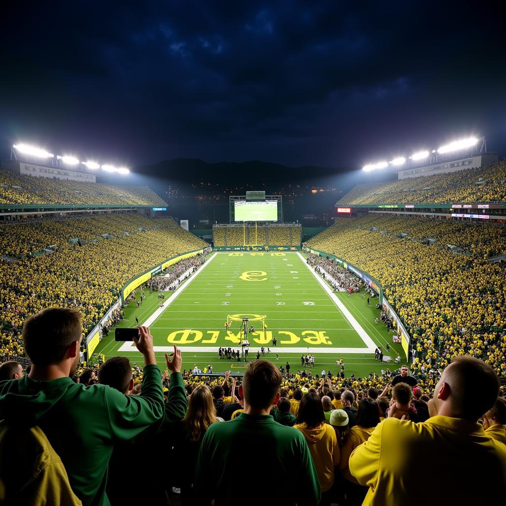 Oregon Ducks football game in progress