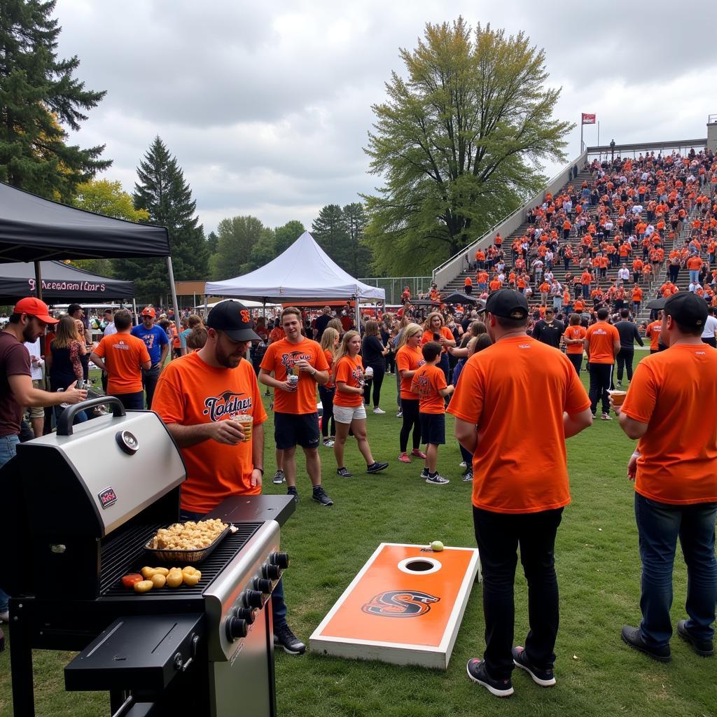 Oregon State Beavers fans tailgating