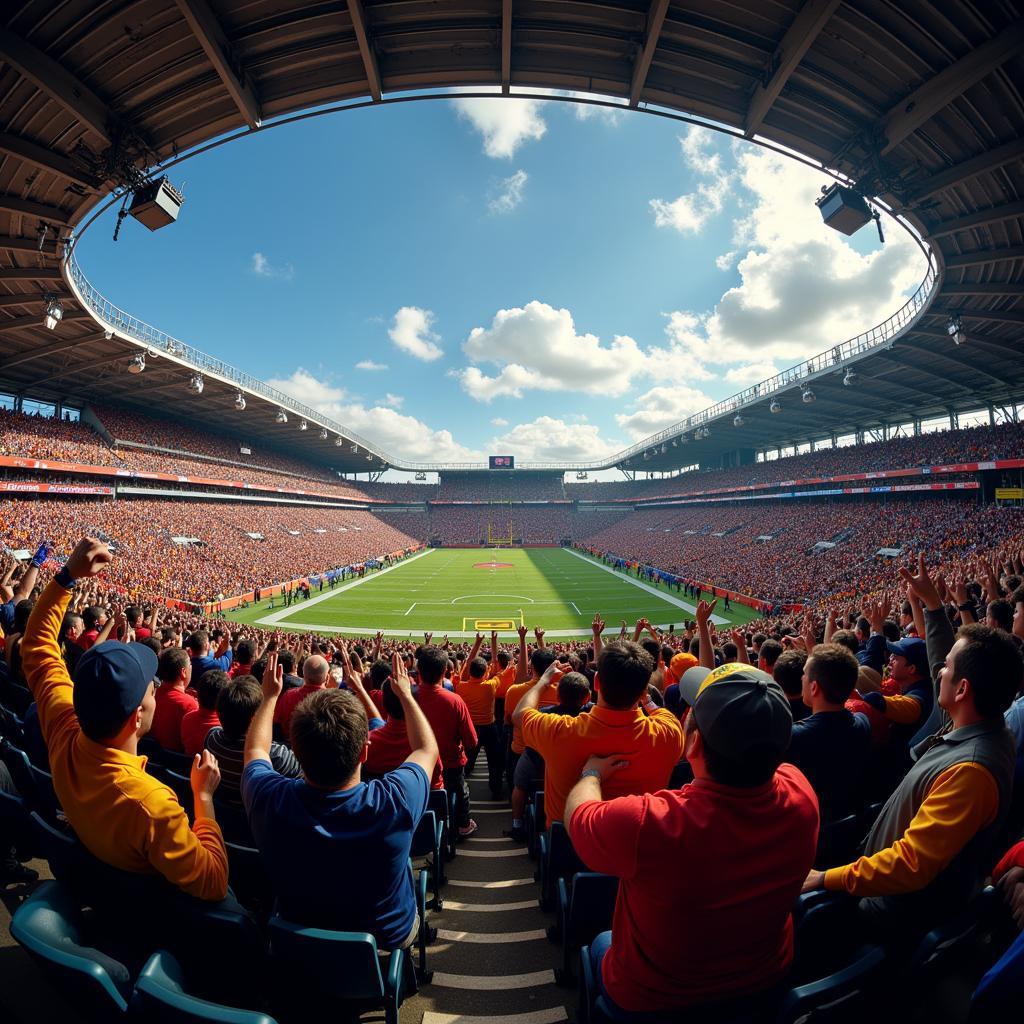 Patriots and Chiefs fans celebrate a touchdown