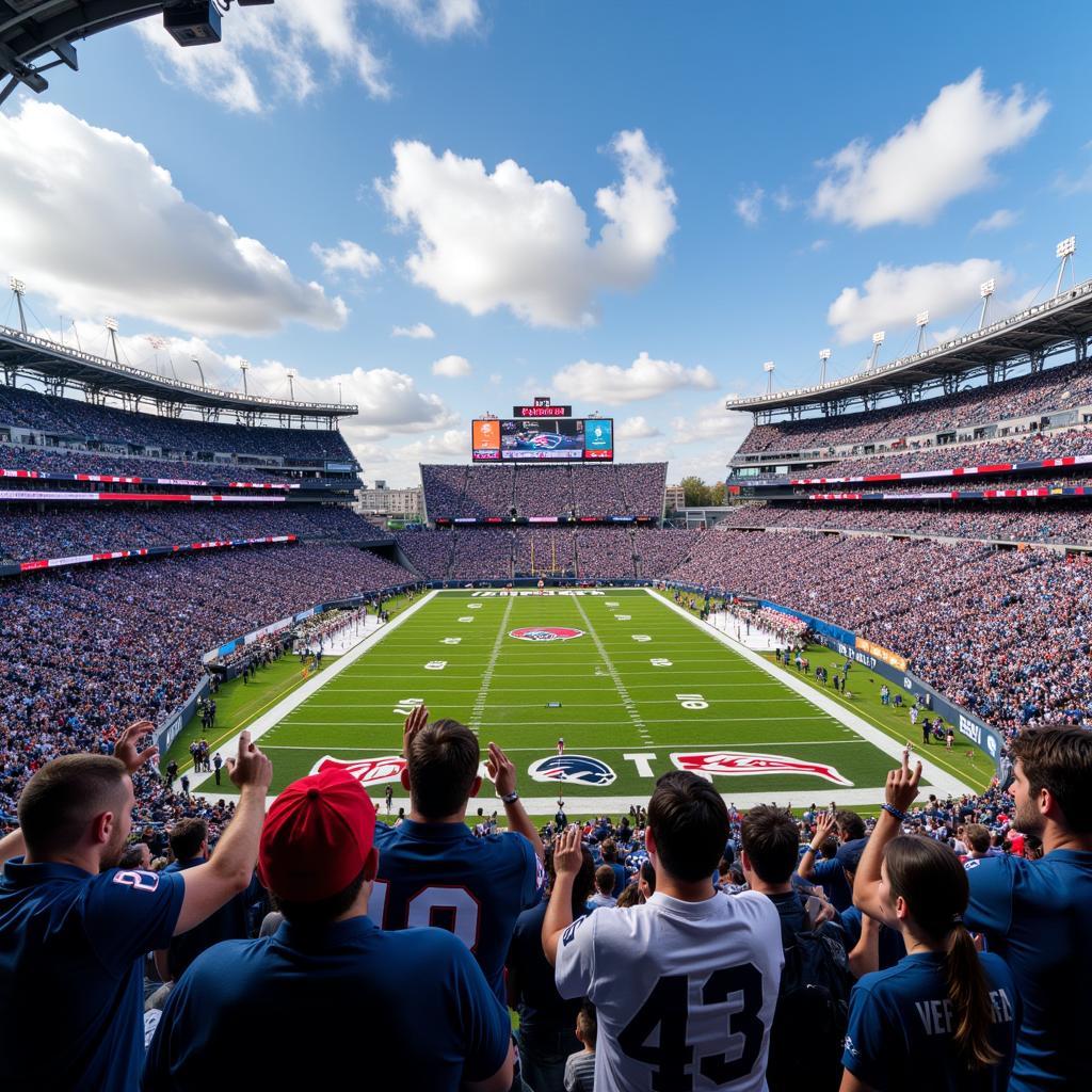 Gillette Stadium filled with cheering fans