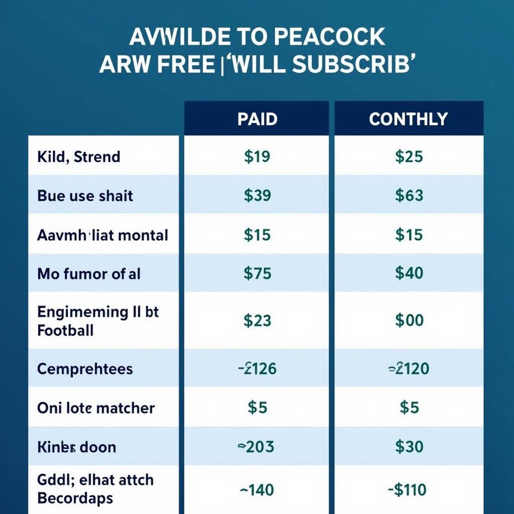 Peacock Subscription Tiers Comparison