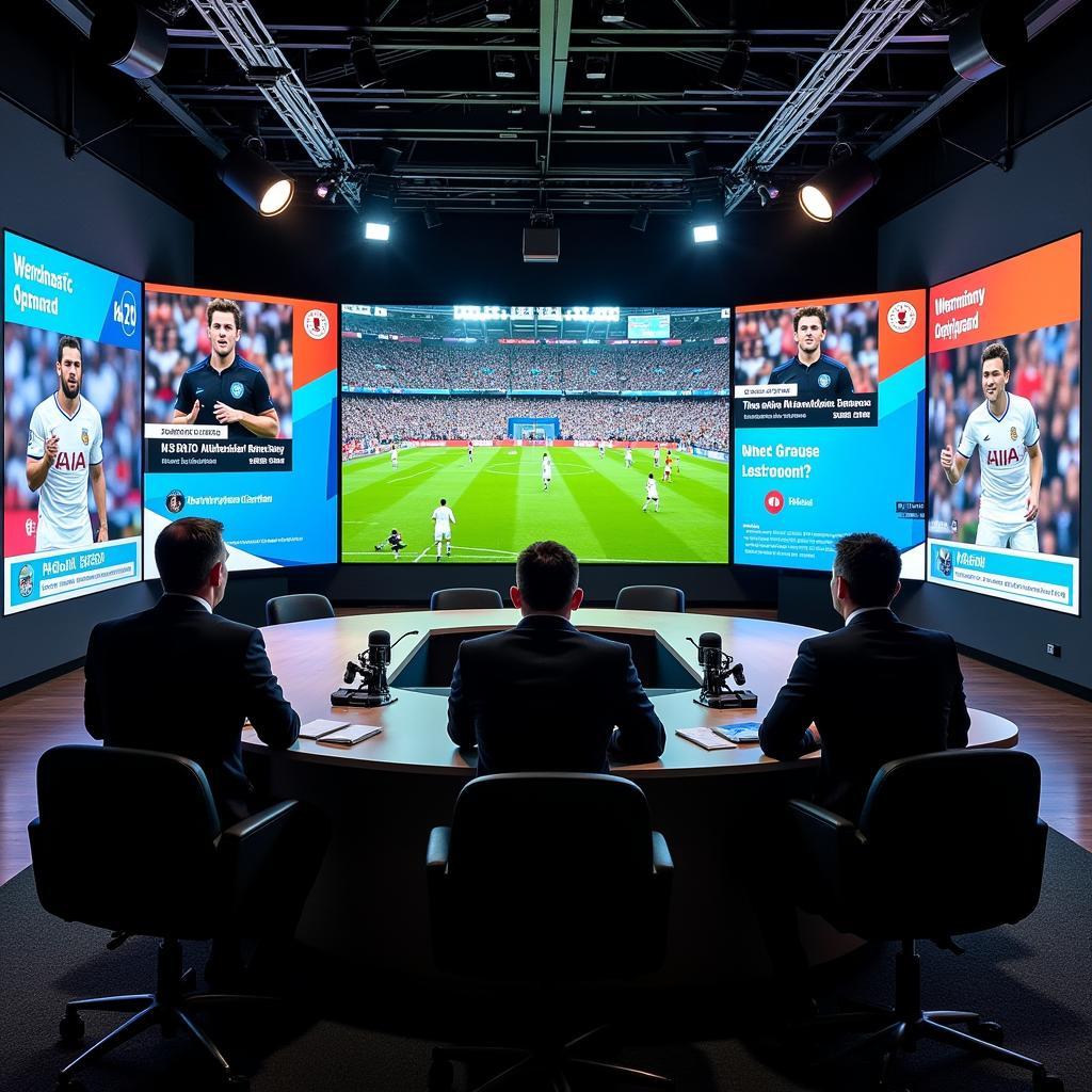 Modern football live broadcasting setup