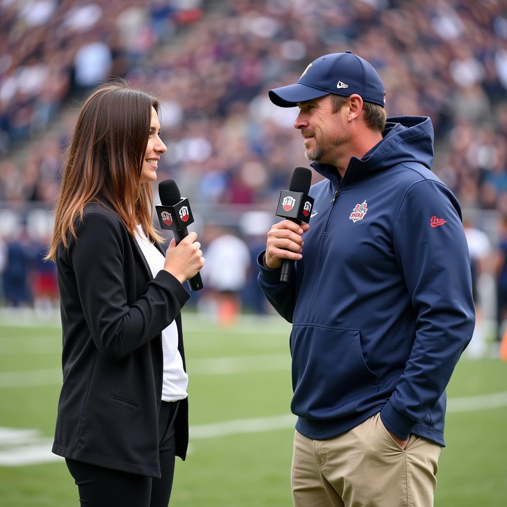 Female Host Interviewing Coach