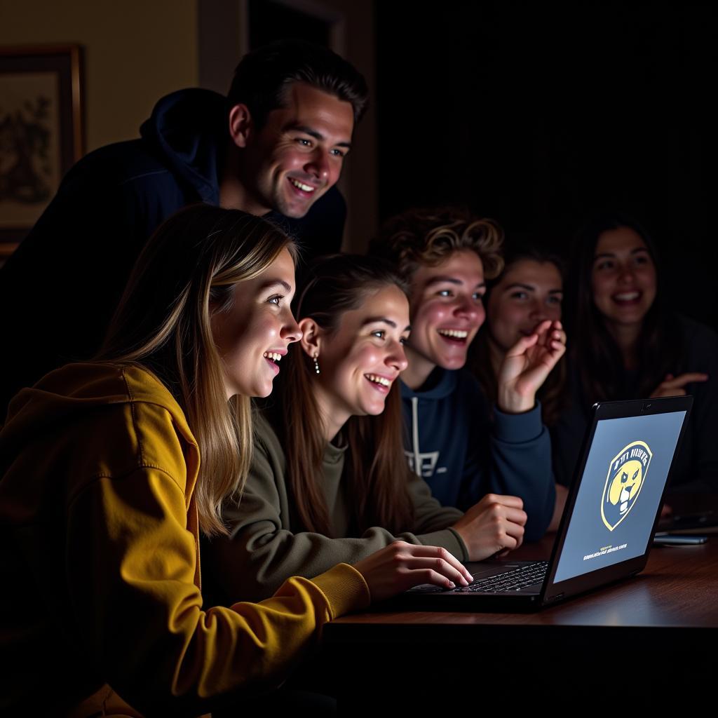 Pitt Football Fans Watching Live Stream