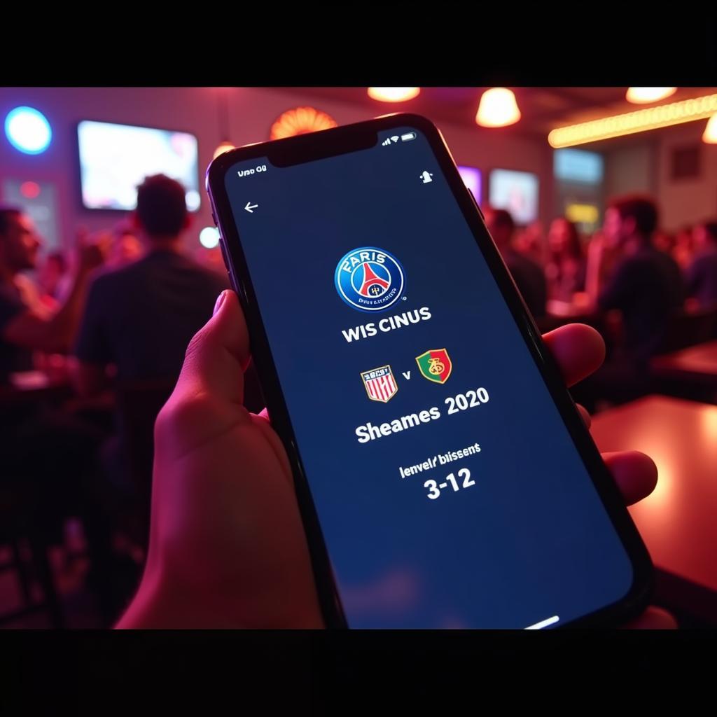 PSG Champions League Live Score Update on Mobile Phone