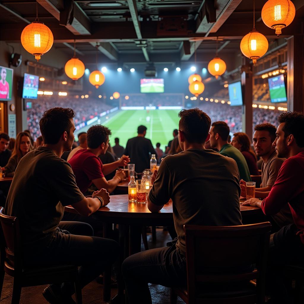 Cheering Fans in a Sports Bar