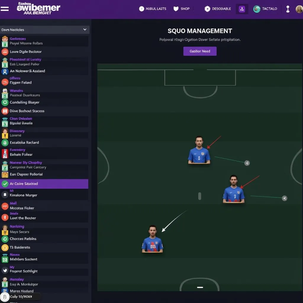 Quản lý đội hình trong Football Manager