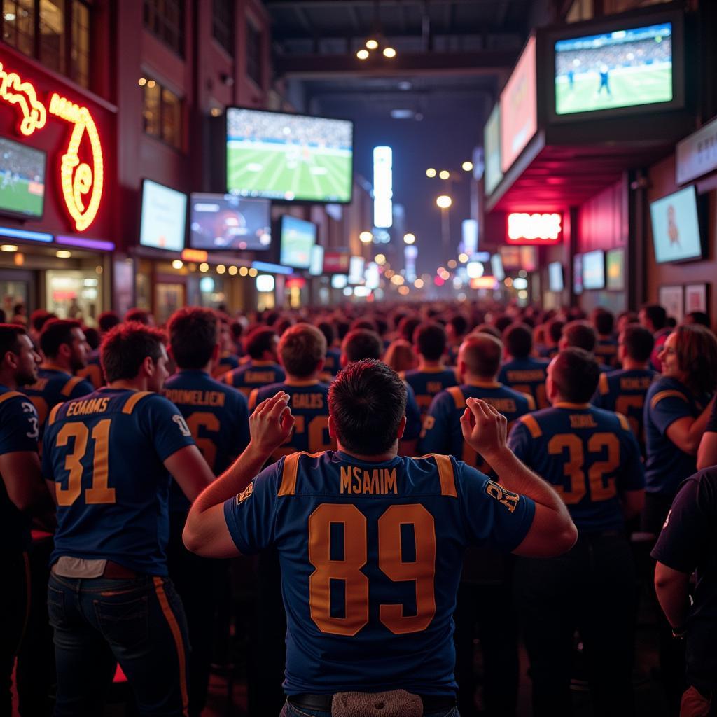 Los Angeles Rams Fans in Gotham City Bar