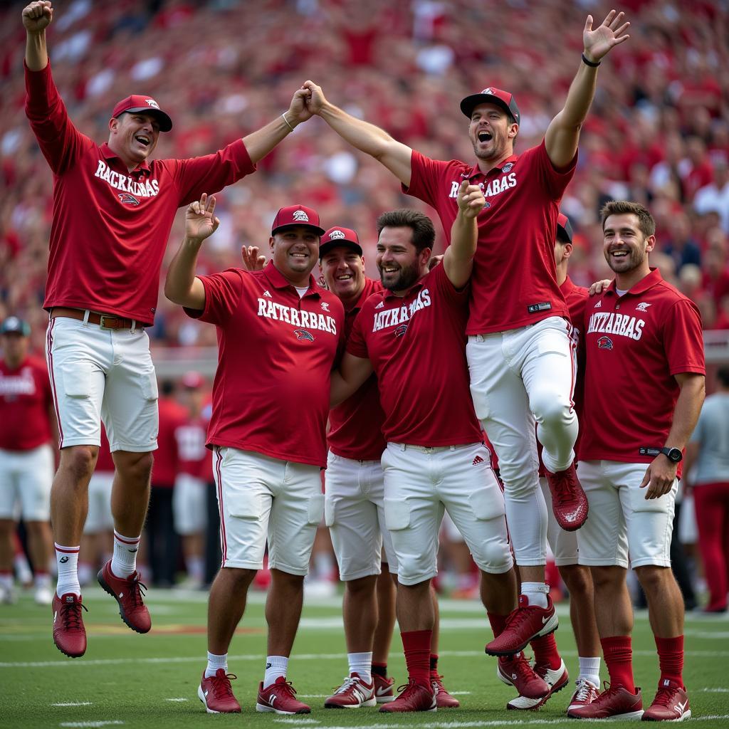 Razorback Fans Celebrating