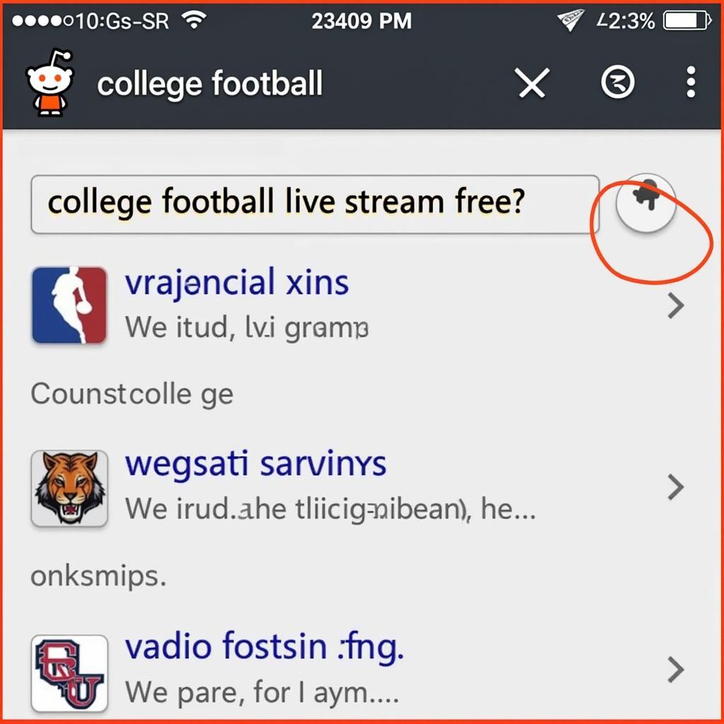 Reddit Search for College Football Streams