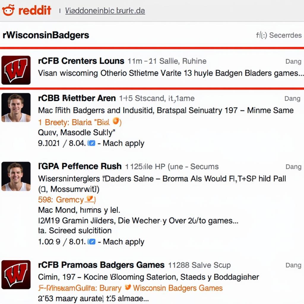 Reddit subreddits for Wisconsin Badgers football 